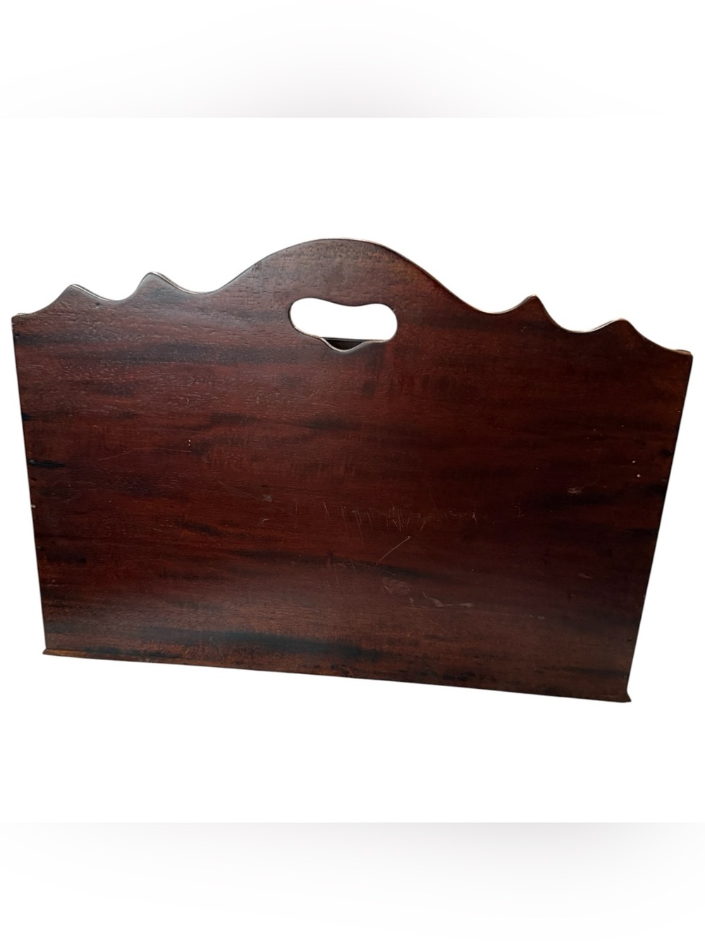 Vintage Style Dark Wood 3-Tier Desktop Letter Organizer with Carved Details - Picture 5 of 6